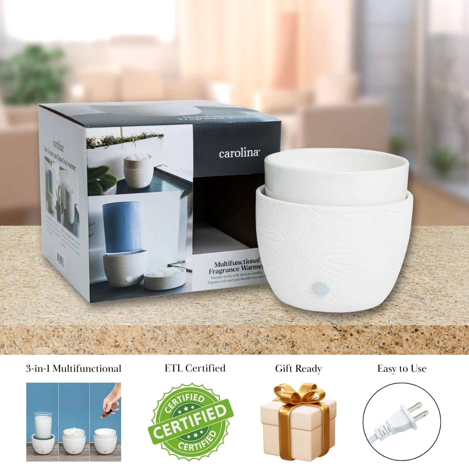 Wellness Multifunctional Botanical Textured White Warmer