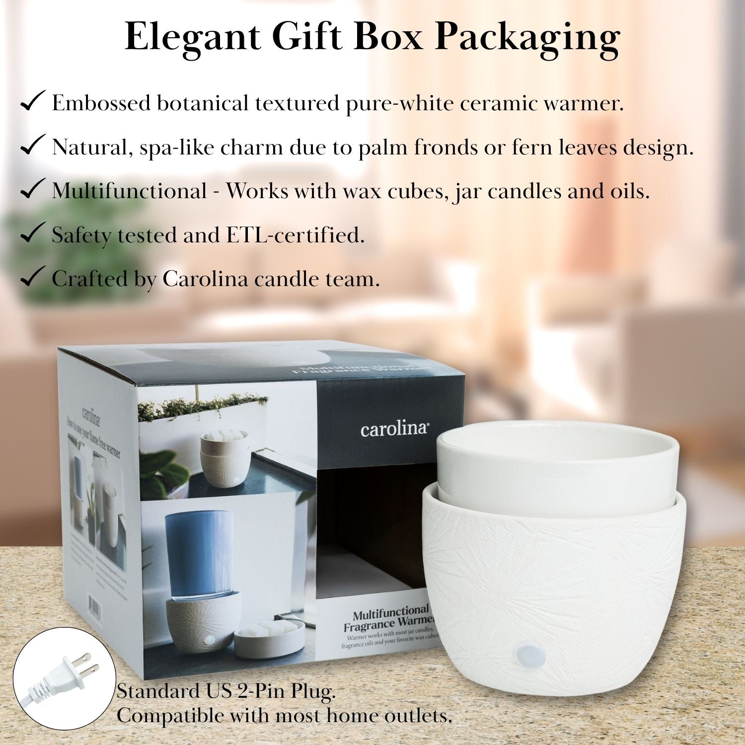 Wellness Multifunctional Botanical Textured White Warmer