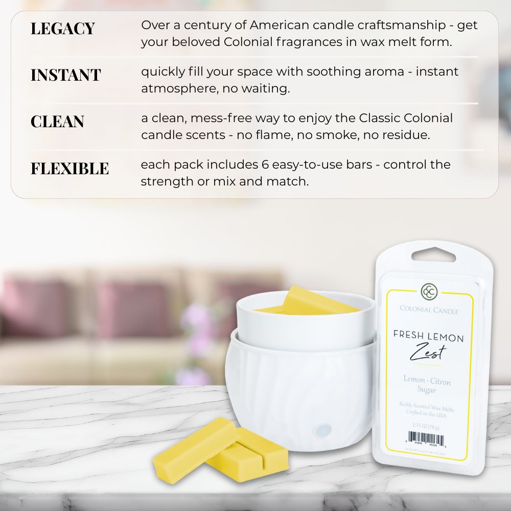 Fresh Lemon Zest, 2.75oz, Wax Melts