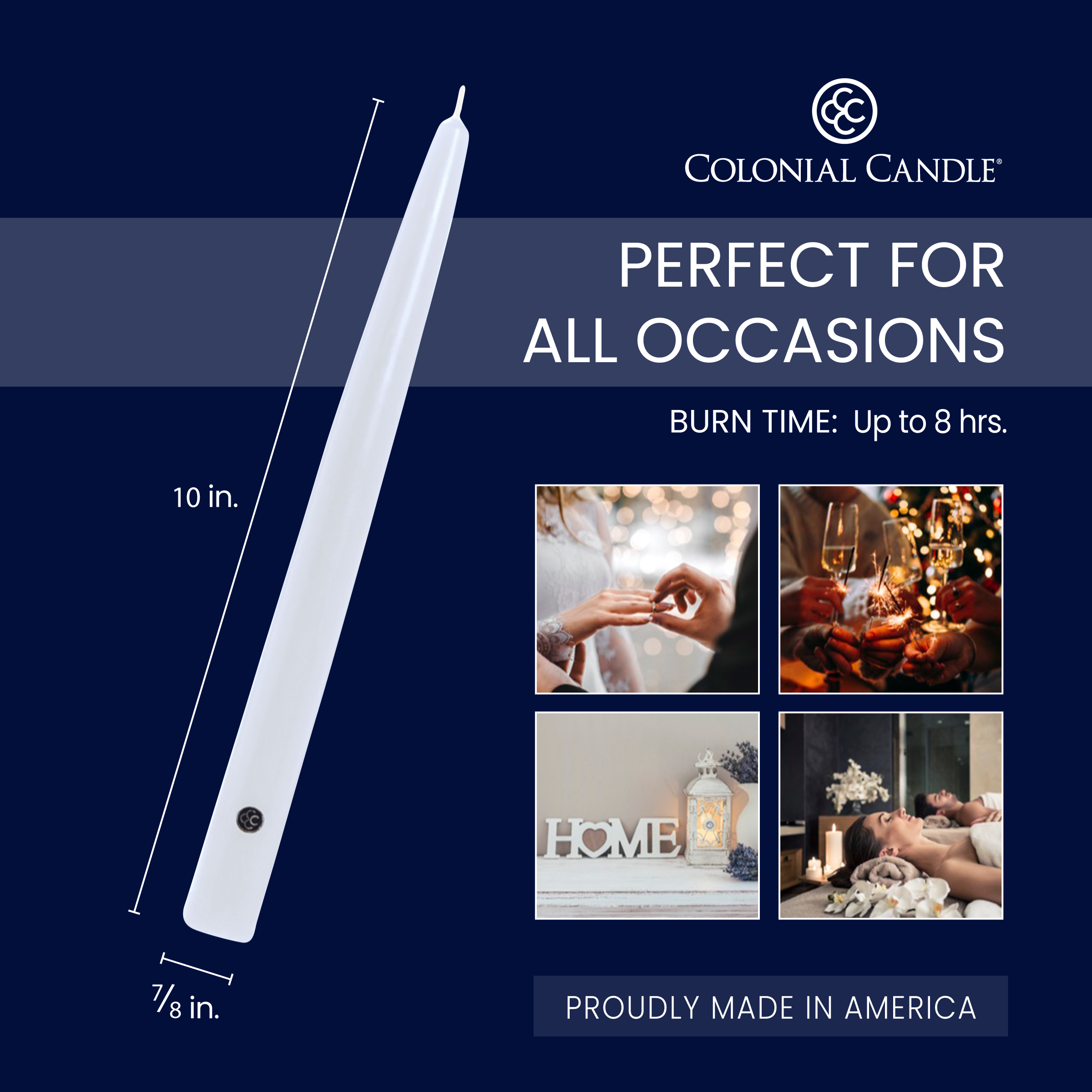 White 10" Handipt Taper