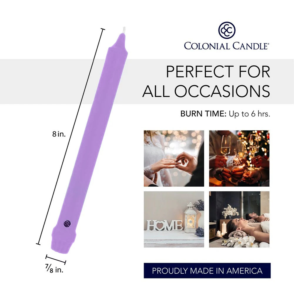 Lilac 8" Classic Dinner Candle