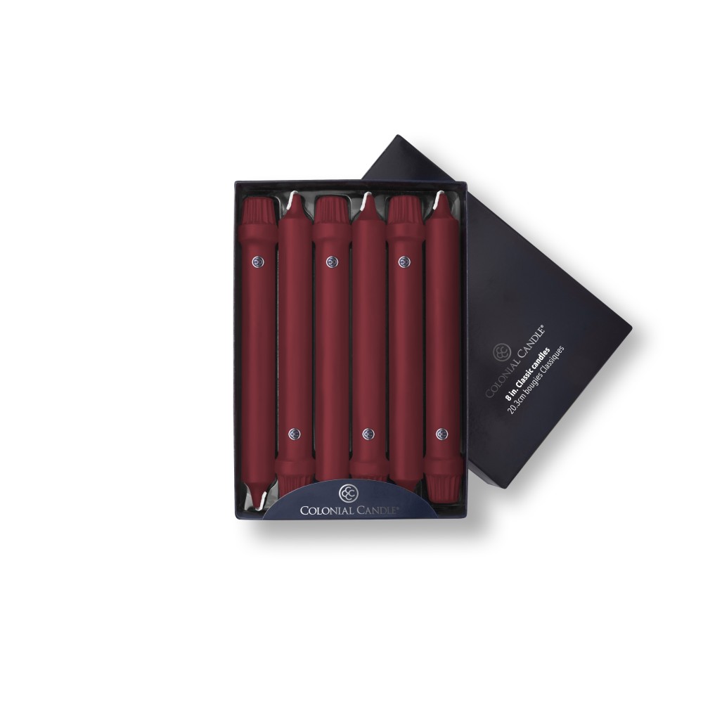 Traditional Cranberry 8" Classic Taper